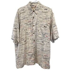 Bahio by JMP Men's Large Short Sleeve Button Up Silk Shirt Drink Cocktail Shots